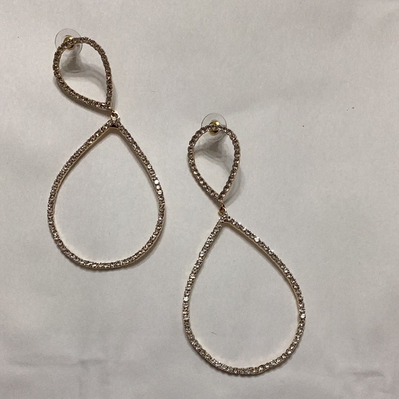 Rhinestone Double Teardrop Earrings