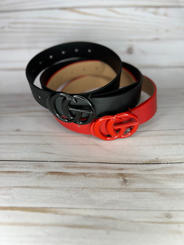Red and Black Buckle Belts